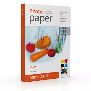 Matte photo paper ColorWay PM220100A4 220 g/m² A4 (210×297 mm) for inkjet