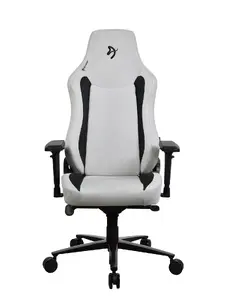 Spēļu krēsls Arozzi Vernazza Supersoft Light Grey — auduma apdare, ergonomisks sēdeklis