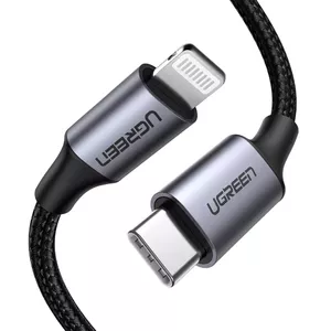 UGREEN 60759 mobile phone cable Black Silver 1m USB C Lightning