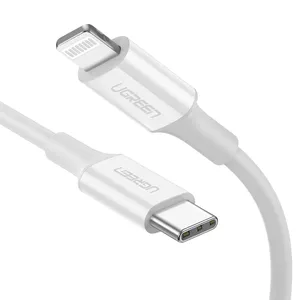 UGREEN 10493 Lightning kabelis 1m Balts USB C uz Lightning 3A