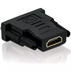 Helos adapteris, DVI St./HDMI Bu., FULL HD, BASIC, melns DVI/HDMI 1080p adapteris ar zeltītiem kontaktiem. DVI-D vīrietis (24+1) uz HDMI sieviete (19pin). krāsa: melna *RoHS Compliant* (302022)