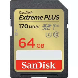 WESTERN DIGITAL EXTREME PLUS 64GB SDHC MEMORY CARD 170MB/S 80MB/S UHS-I CLASS (SDSDXW2-064G-GNCIN)