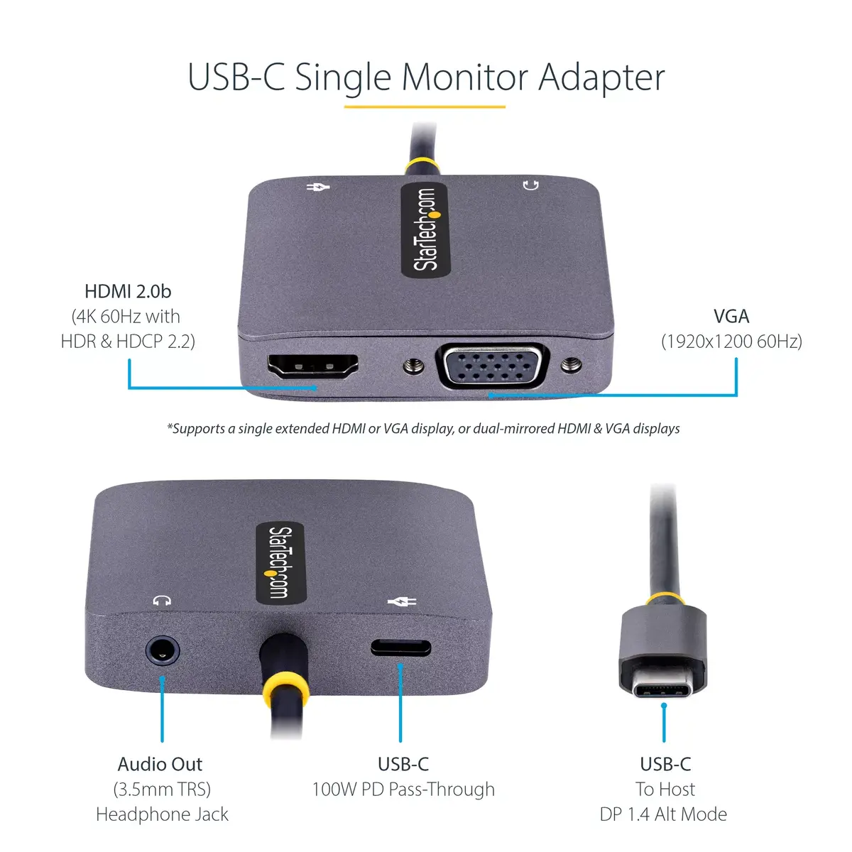 USB C Видео Адаптер StarTech.com 122-USBC-HDMI-4K-VGA Photo 8