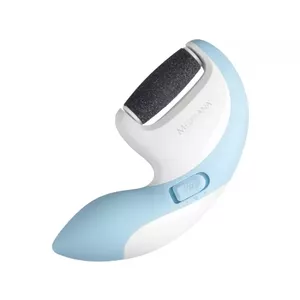 Electric nail polisher Medisana CR 870 — battery-powered manicure tool, 3 heads, button control, blue/white