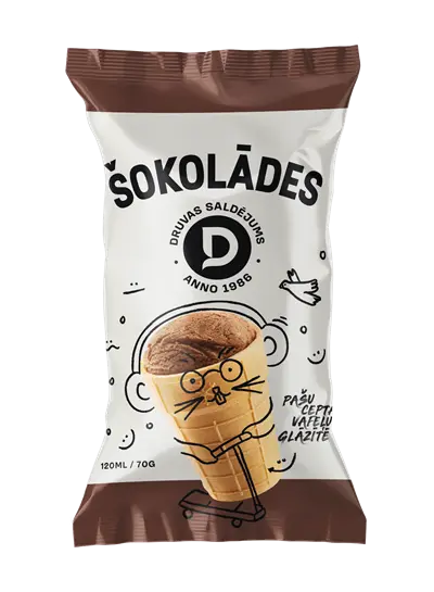 Druvas saldējums šokolādes saldējums 120 ml