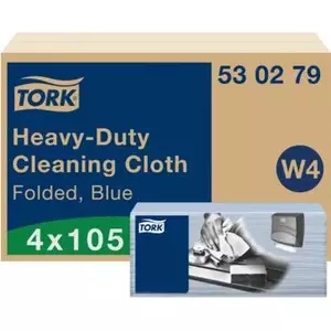 Tork Non-Woven Cleaning Cloth 480121, 1-Ply, Blue, 420 Sheets
