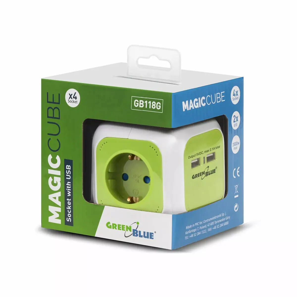 Разветвитель GreenBlue GB118 с 2 USB и кабелем 1,4 м Photo 3