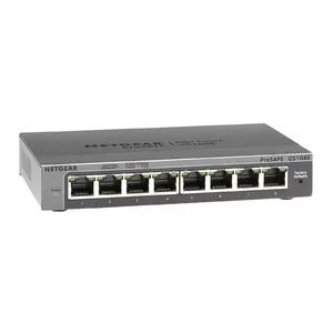 NETGEAR GS108E Vadīts Gigabit Ethernet (10/100/1000) Melns