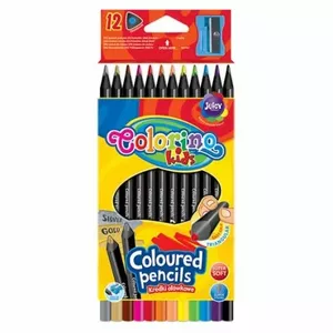 Colorino colored pencils set 12 colors triangular with built-in sharpener