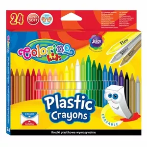 Crayons colorino 92029PTR — erasable plastic crayons, set of 24 colours