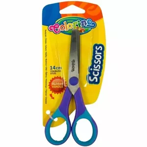 Scissors colorino 38553PTR for kids, 13.5 cm blade length, rubber handle