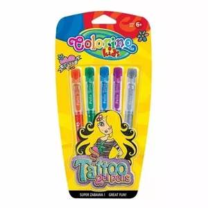 Gel Tattoo set colorino 15860PTR — temporary gel tattoos, 5 colours