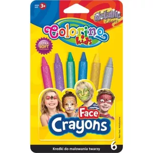 Face crayons colorino model 65917PTR — set of 6 metallic colors for face painting