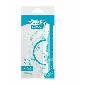 Colorino Geometry Set 4 pcs, 15 cm Ruler