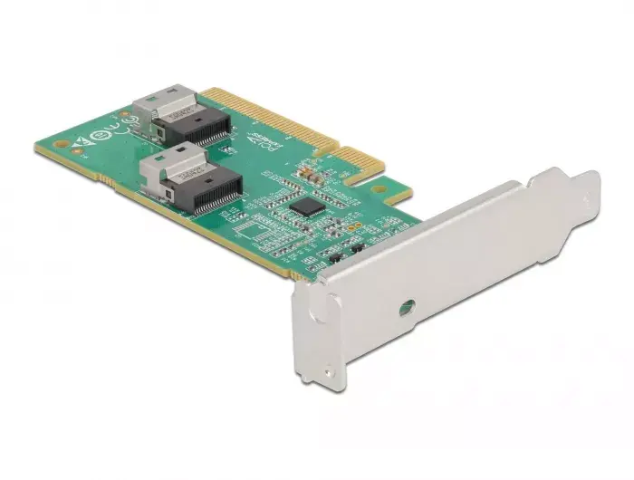 DeLOCK PCI Express 4.0 x8 karte uz 2 x iekšējām SFF-8654 4i NVMe Photo 3
