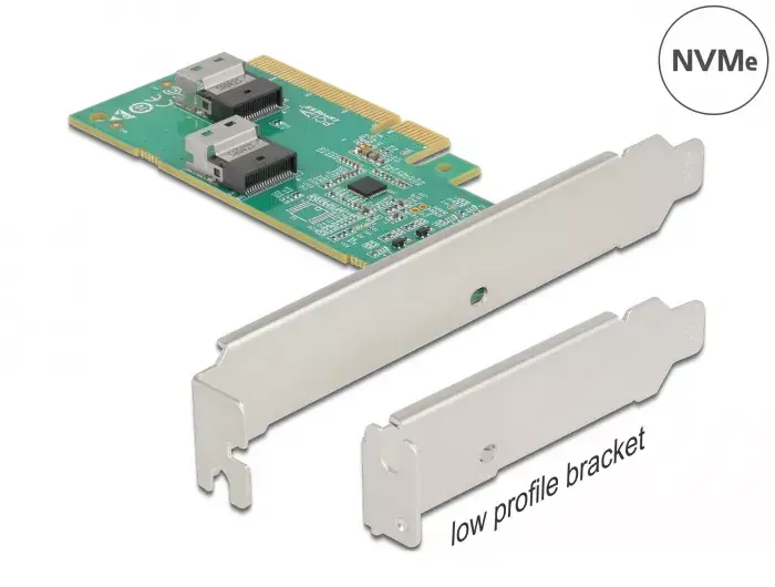 DeLOCK PCI Express 4.0 x8 karte uz 2 x iekšējām SFF-8654 4i NVMe Photo 4