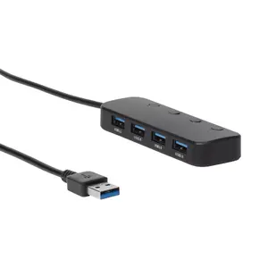 USB hub ProXtend 4-port USB 3.2 Gen 1 (Type-A host), Black, 0.6 m cable