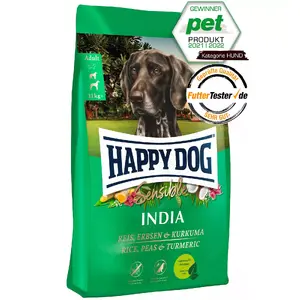 Сухой корм для собак happy dog Supreme Sensible India 10 кг — Взрослым, Средние породы, Рис