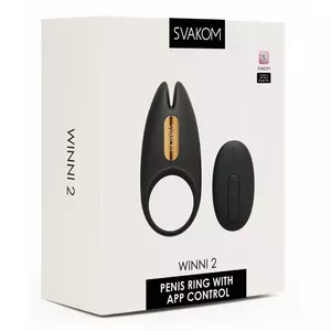 Помпа для пениса Svakom Winni 2 — силиконовое виброкольцо, внутр. Ø 3 см, водонепроницаемое, USB-зарядка