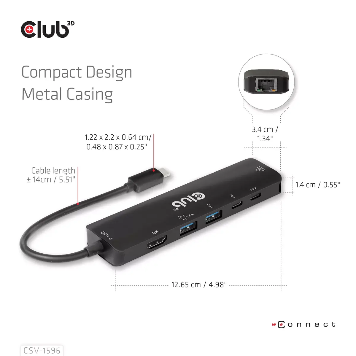 6-в-1 Хаб CLUB3D USB Gen1 Type-C Photo 10