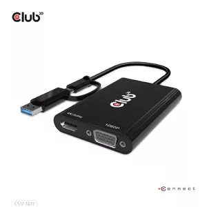 USB Gen1 Type-C/-A на Dual HDMI VGA CLUB3D CSV-1611