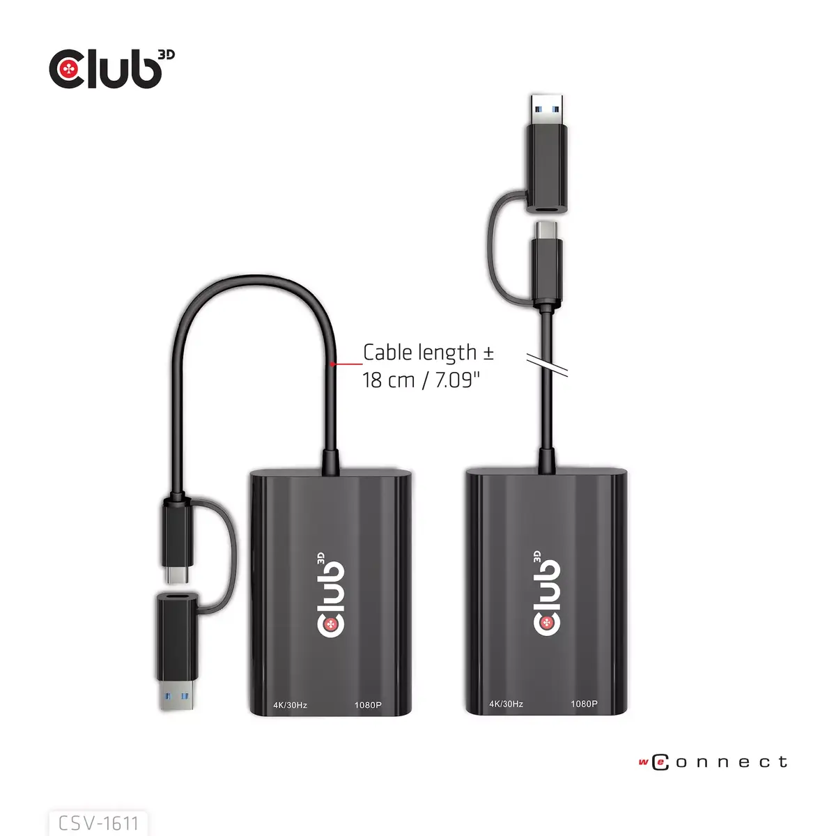 USB Gen1 Type-C/-A на Dual HDMI VGA CLUB3D CSV-1611 Photo 2