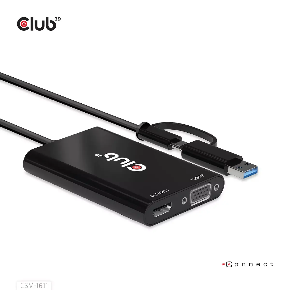 USB Gen1 Type-C/-A на Dual HDMI VGA CLUB3D CSV-1611 Photo 5