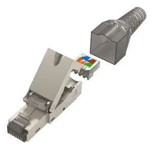 Hama Classic Line 00300027 Сетевой коннектор Cat6a RJ-45 10000 Мбит/с Экранированный без инструментов Серый Серебристый