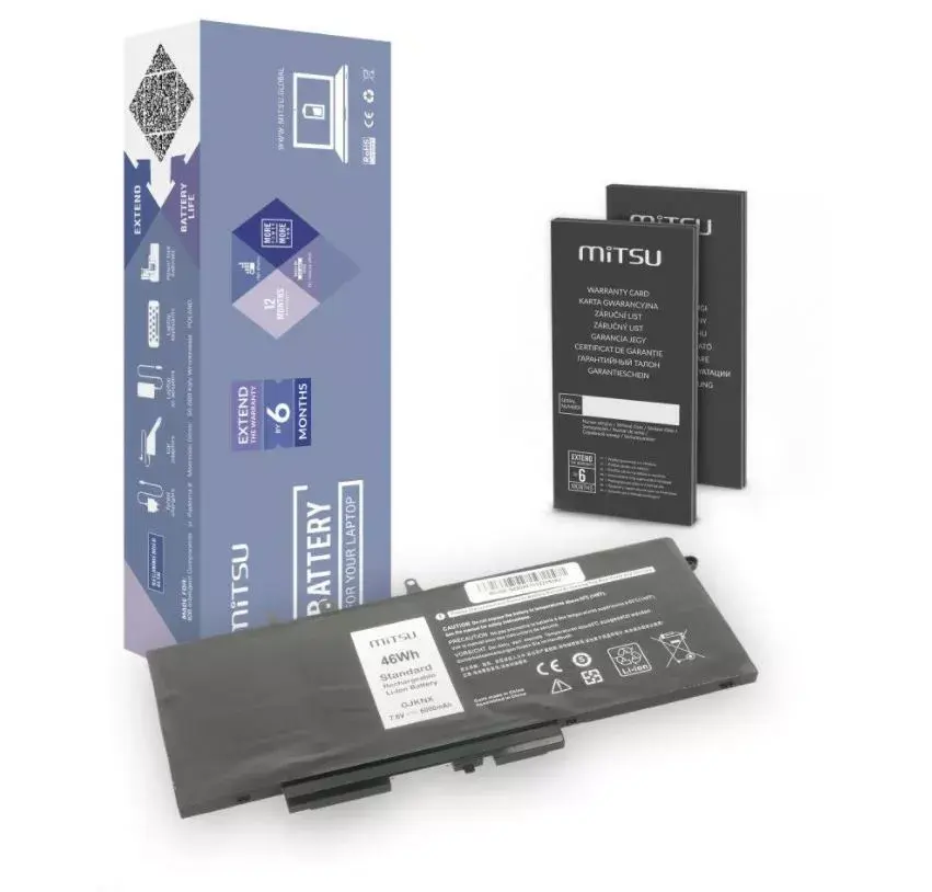 Akumulators MITSU priekš DELL BC/DE-5490 6000mAh 7.6V Photo 1