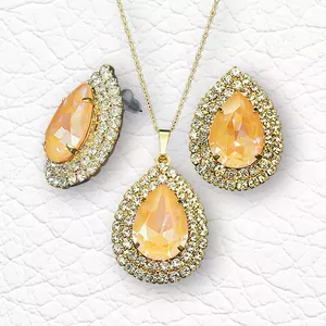 Komplekts "Jasmīns (Peach DeLite)" ar Swarovski™ kristāliem