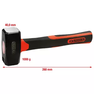 Slegšanas āmurs KS Tools 142.5101 Tērauda galva Stikla šķiedras rokturis 26 cm 1.13 kg