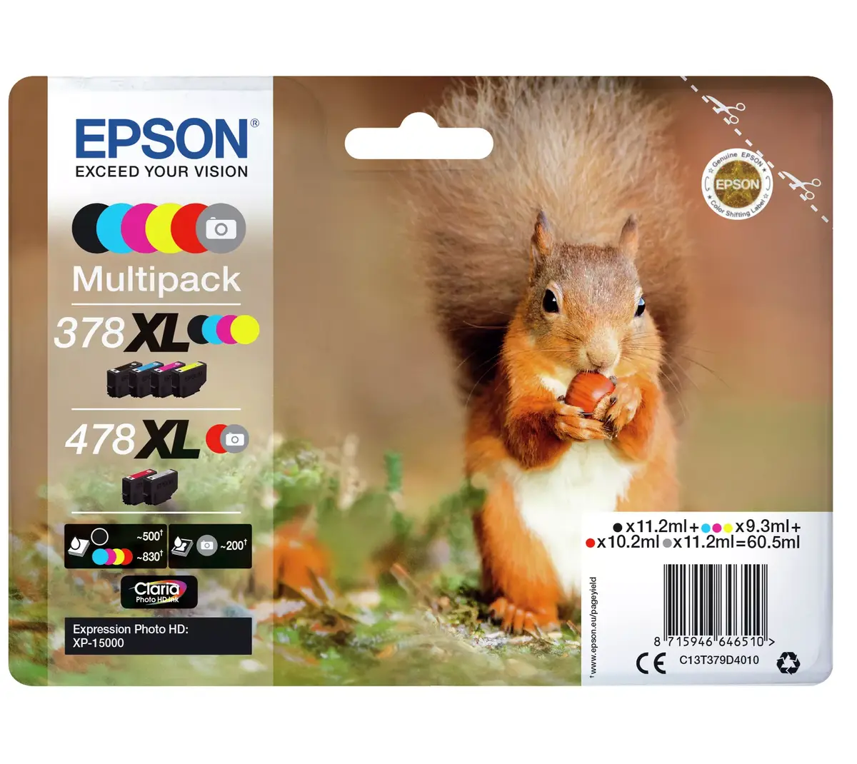 Картридж Epson Multipack Claria Photo HD T 378/478 XL 6 цветов Photo 2