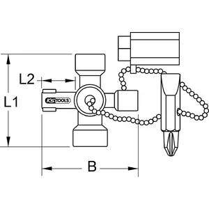 Switch Cabinet Key KS TOOLS 130.1010, 42 mm