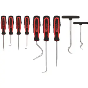 Scratch awl KS Tools 550.1070 Pointed tip BlackRed Handle