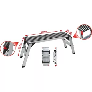 Alumīnija drošības platforma ks tools 800.0960 1000×405×480 mm