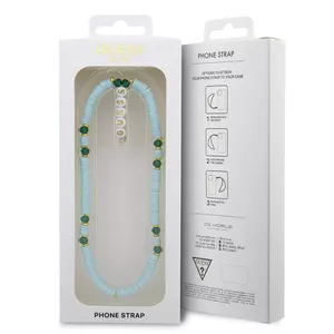 Guess Phone Strap Heishi Beads - blue (GUSTPEARP)