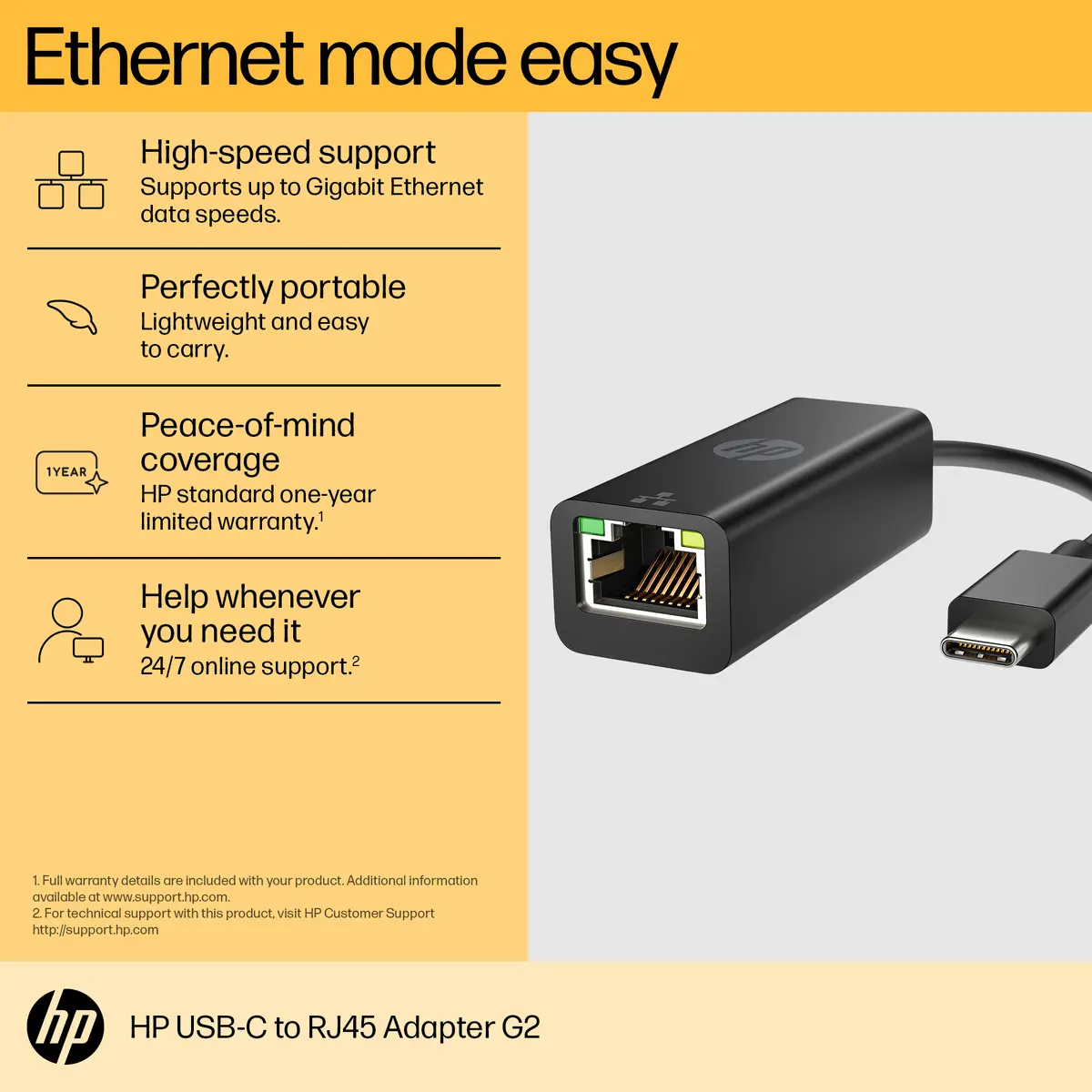 HP USB-C to RJ45 Adapter G2 4Z527AA Photo 4
