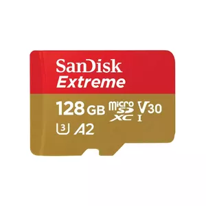 Карта памяти SanDisk Extreme microSDXC UHS-I с адаптером 128 ГБ — до 190 МБ/с, C10, U3, V30, 4K, 5K, A2, карта Micro SD — SDSQXAA-128G-GN6MA