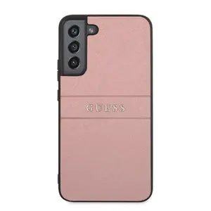 Phone case GUESS for Samsung S22 Plus — PU leather Saffiano, pink