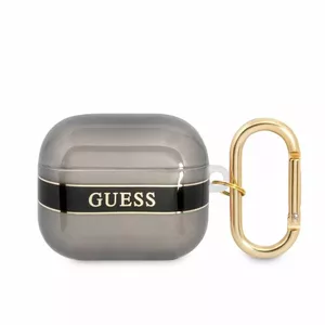 Protective case for AirPods 3 GUESS GUA3HHTSK black with strap