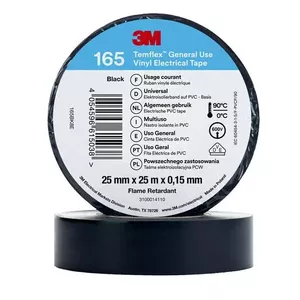 Изолента 3M 7100184820 Черная ПВХ 25м x 25мм x 0.15мм