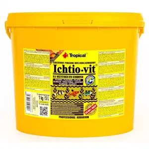 Сухой корм для аквариумных рыб Tropical Ichtio-Vit хрустящий 1 кг / 5 л