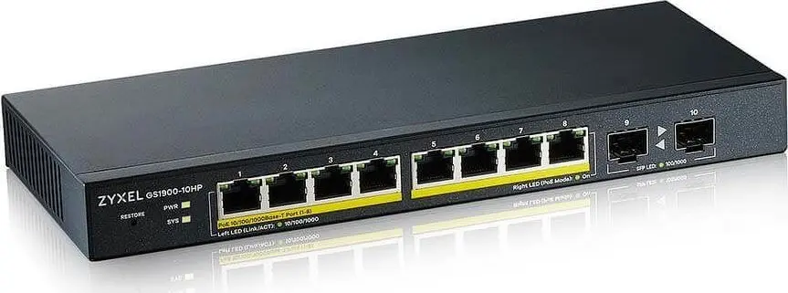 Pārvaldāms slēdzis Zyxel GS1900-10HP L2 Gigabit