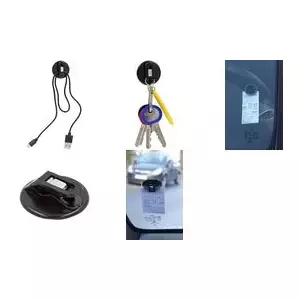 Turētāju komplekts WEDO 64 301001 — universāls stāvvietas biļešu un USB vadu turētājs, melns polistirola