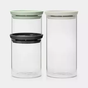 Universal containers set BRABANTIA 100550 Glass Plastic Transparent 0.3L 0.6L 1.1L