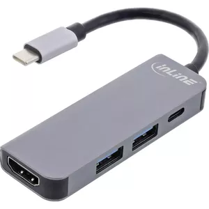 InLine 33271H interfeisa centrmezgls USB 3.2 Gen 1 (3.1 Gen 1) Type-C 5000 Mbit/s Pelēks