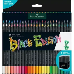 Colour pencils Faber-Castell 116450, multicolour set, 50 pieces, soft lead, cardboard box