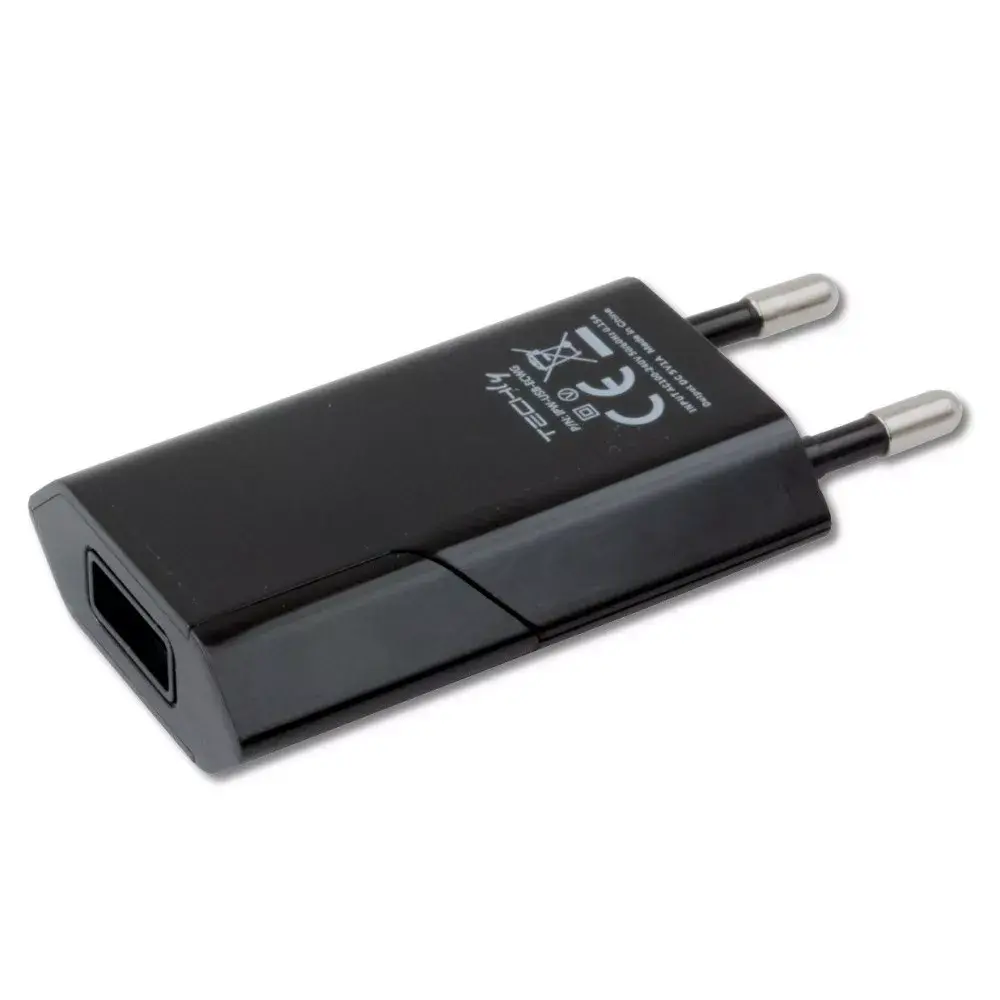 Charger Techly Compact Charger USB 1A European Plug Black Photo 5
