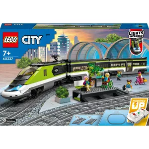 Toy train set LEGO City Passenger Train 60337 with 8 minifigures and track, weight 2.246 kg