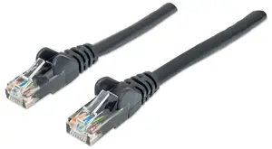 Intellinet Cat6 Tīkla plākstera kabelis U/UTP 0.5m Melns RJ45 Snagless Booted PVC CCA Zeltīti kontakti
